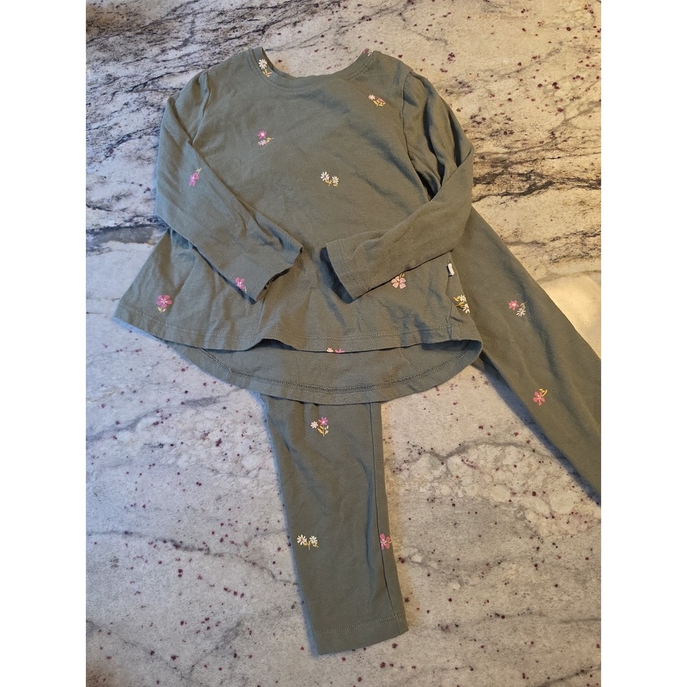 Baby gap brannas favorites olive green floral print set baby 2years